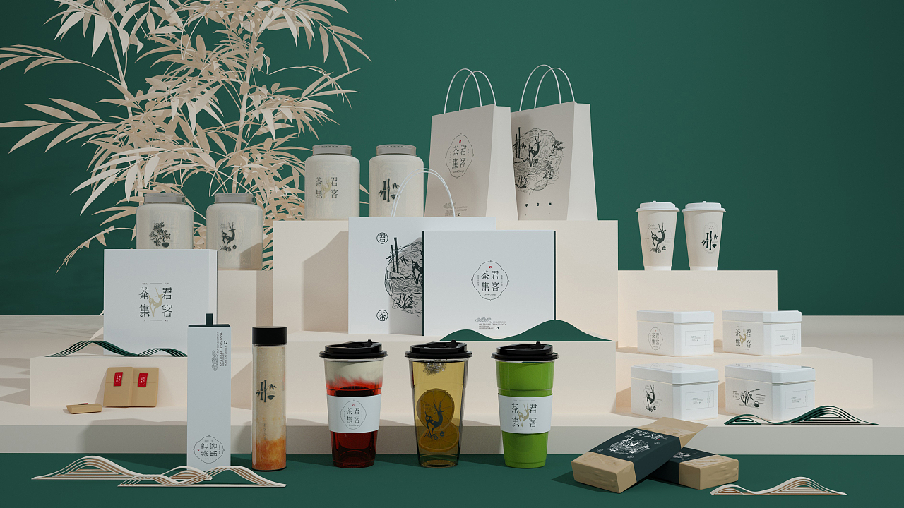 蓝色一页茶饮作品 | 君客茶集,茶饮品牌形象包装设计|Graphic Design|Packaging|蓝色一页品牌策划 - Original作品 
