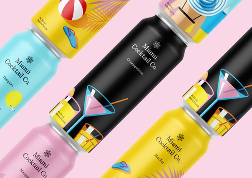 平面设计 miami cocktail co.鸡尾酒品牌形象设计
